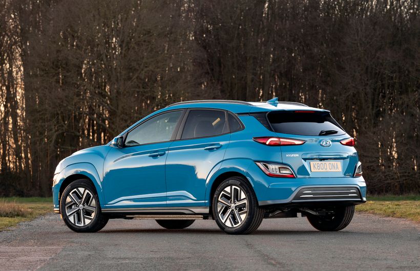 Hyundai Kona electric car rear and side